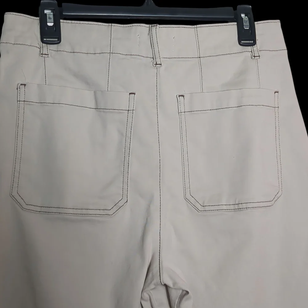 Bagatelle 12 Ivory High Rise Wide Leg Crop  Neutral Scandi Girl Y2K Coastal